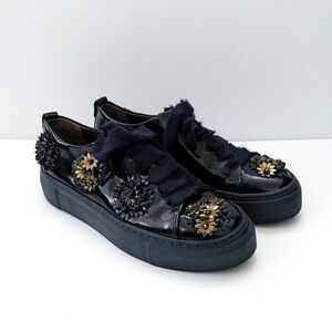 AGL Attilio Giusti Leombruni Flower Applique Platform Sneakers